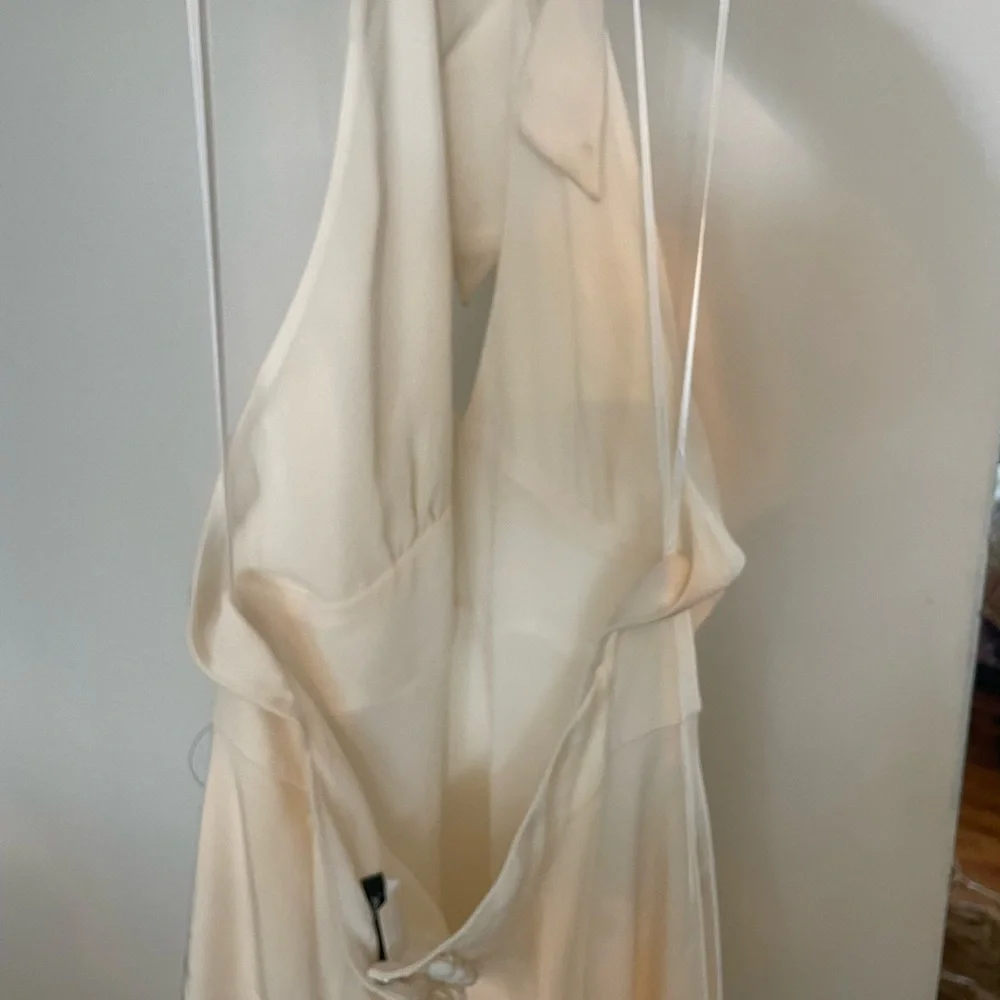J Crew halter backless silk gown
